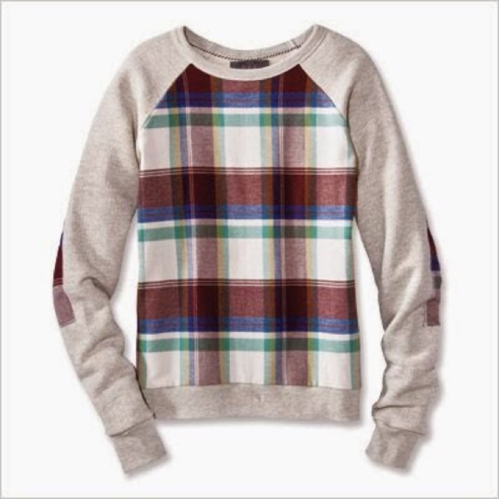 PJK Patterson J Kincaid Plaid Sweatshirt